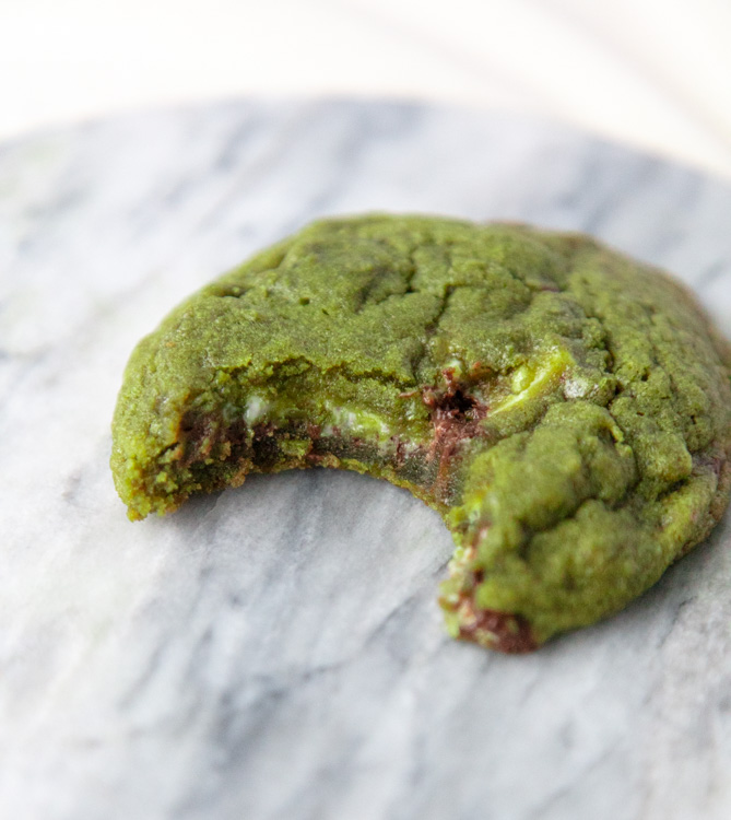 bitten matcha cookie